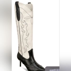 Inc Black and White Women's Western Boots - Size 10 - 2 1/2" Stilleto Heels-NWOT